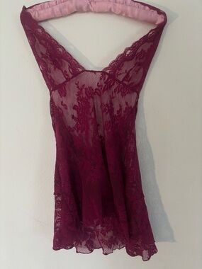 Y2K Fushia Spring Victoria Secret Lace Mini Dress